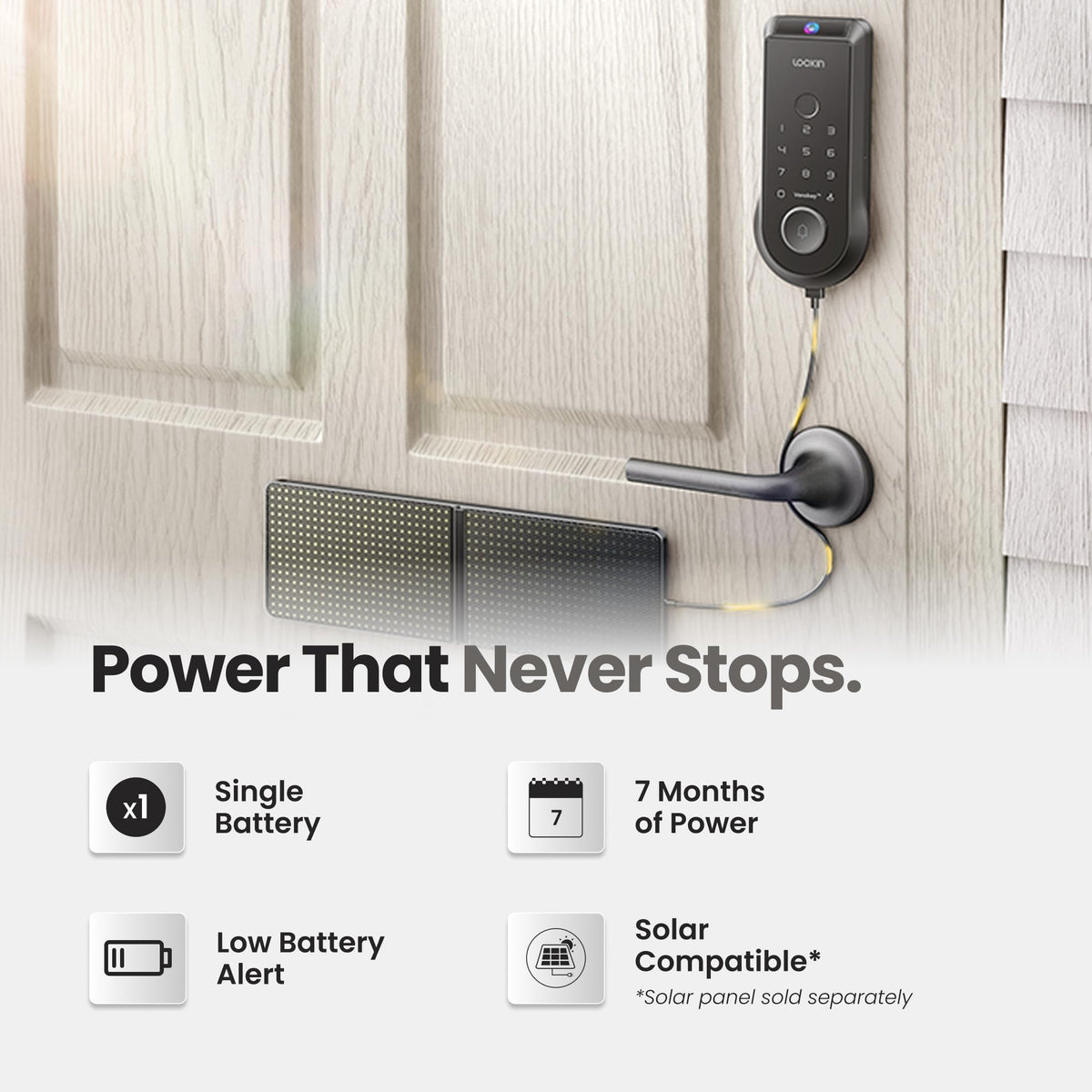Veno Smart Lock, Palm Vein Keyless Entry, Single Battery