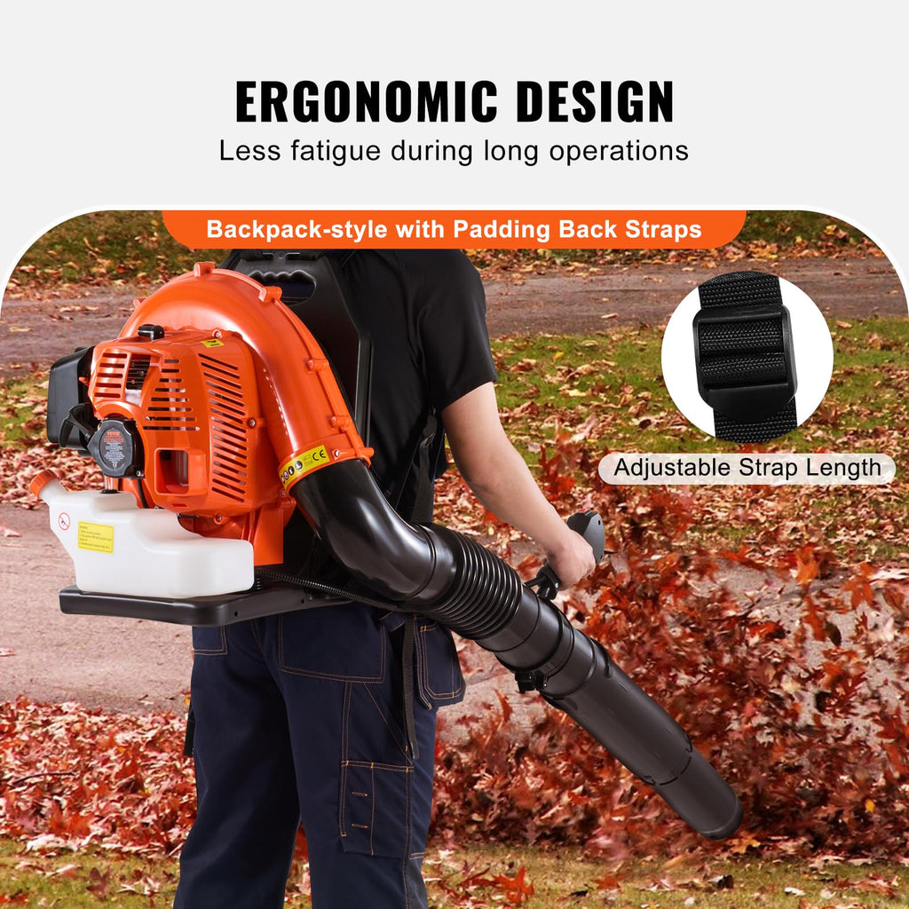 VEVOR 79cc Backpack Blower 2 Cycle Gas Powered Leaf Blower