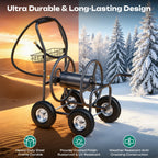 250ft Heavy Duty Hose Reel Cart with 4 Wheels, 5/8" Hose Capacity