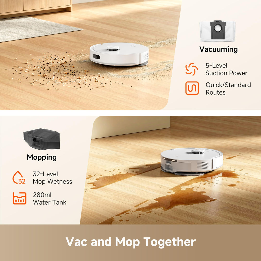 DREAME D20 Air Plus Robot Vacuum and Mop, 20,000Pa Powerful Suction