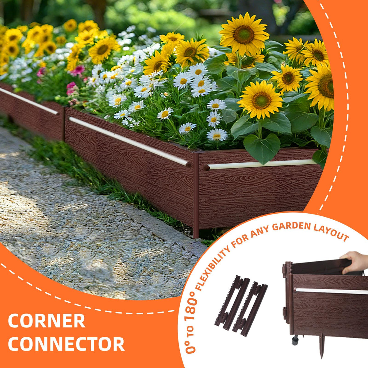20FT Landscape Lighting Edging, 10 Pcs No Dig Garden Border