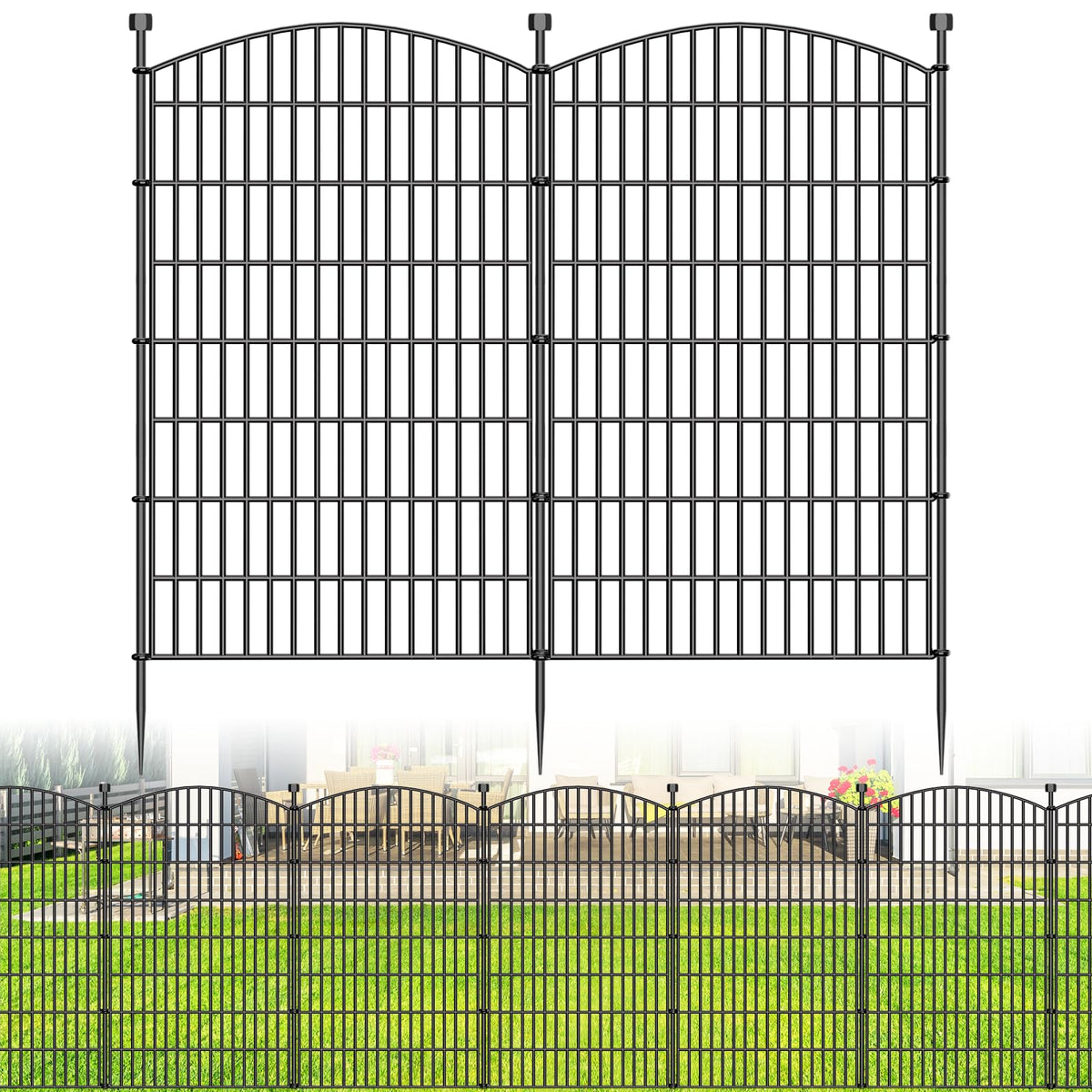 10 Panel No Dig Decorative Garden Fence 48" H x 22.6'L Outdoor Dog Barrier