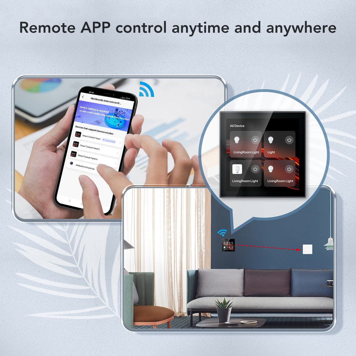 4in Smart Home Control Panel, Touch Screen Voice Control for TUYA