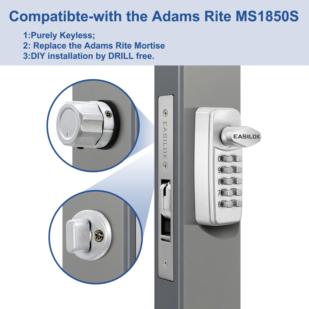 Keyless Keypad Storefront Door Lock Mechanical Commercial Lock