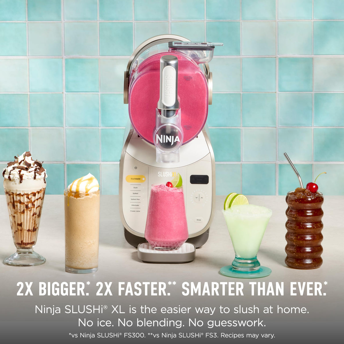 Ninja SLUSHi XL Smart Frozen Drink Maker, 10+ Servings, Crema, FS601BR