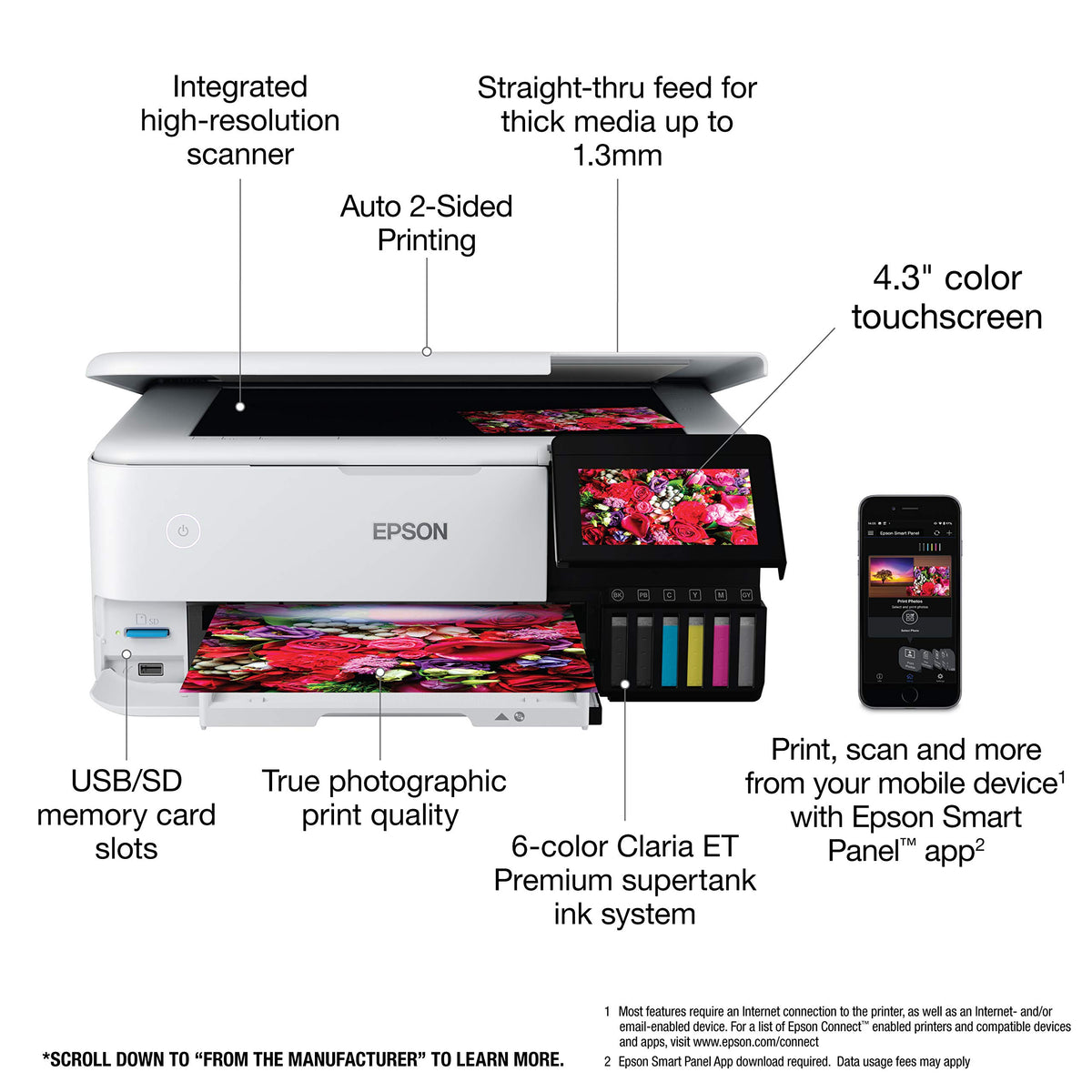 Epson EcoTank Photo ET-8500 Wireless Color All-in-One Supertank Printer