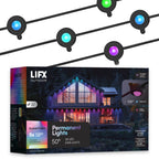 LIFX Permanent Outdoor Lights 50ft, 30-Zone Color, Matter/Apple Home, Black