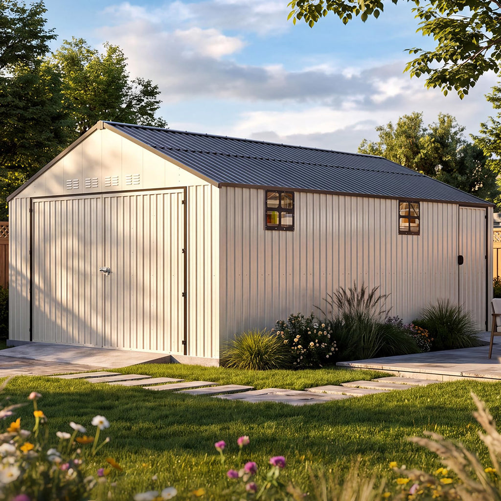 Quictent 6x4FT Resin Storage Shed with Floor, Plastic Shed(Base 5.6X3.7FT)