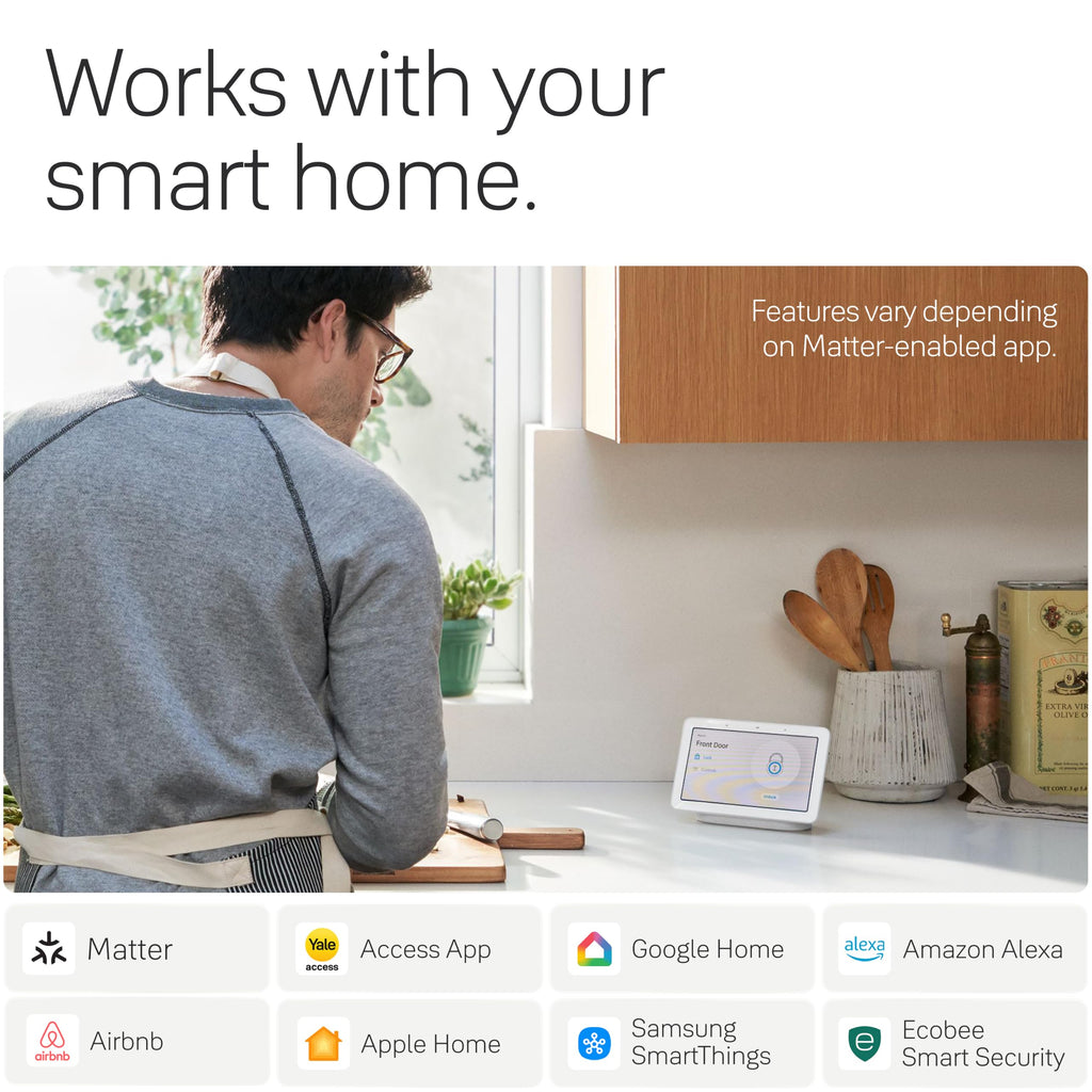 Yale Smart Lock Deadbolt with Google Matter, Keyless Entry, Matte Black