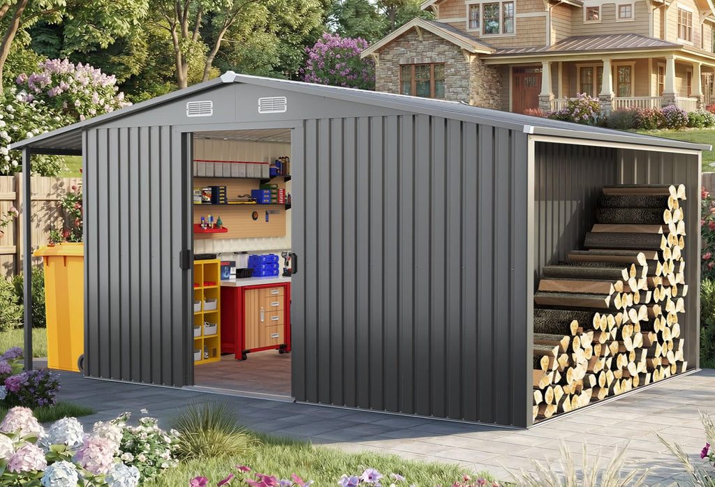 Quictent 6x4FT Resin Storage Shed with Floor, Plastic Shed(Base 5.6X3.7FT)