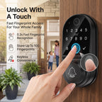 Smart Door Lock with Camera: 2.4GHz WiFi App Remote Access 1080p Monitoring