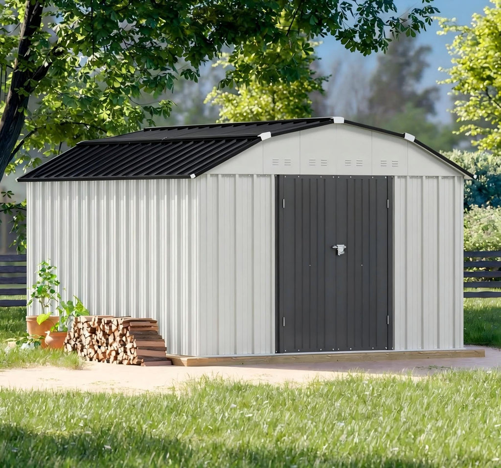 Patiowell 3x3 FT Outdoor Storage Shed, Metal Sheds, Black