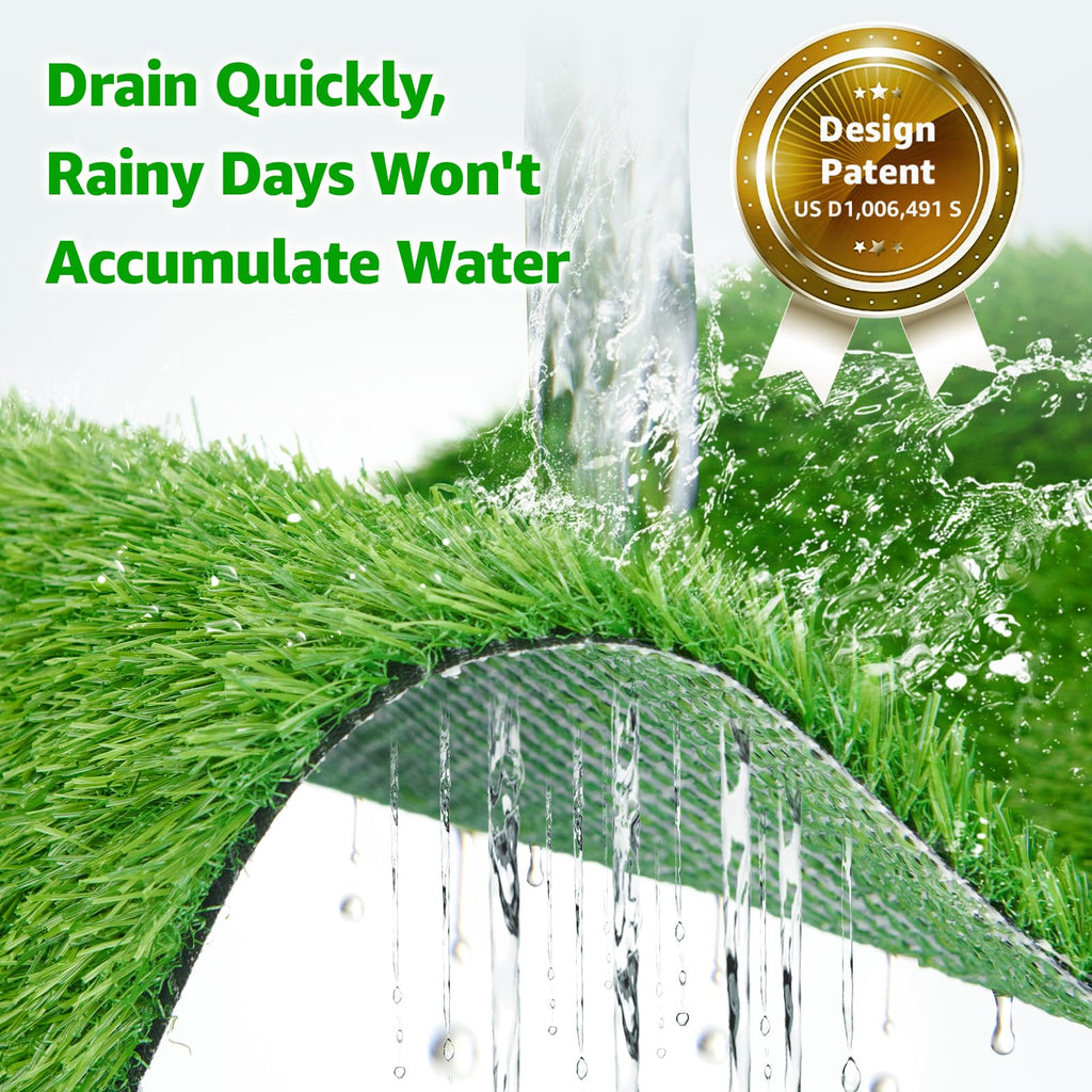 Artificial Turf Grass Outdoor 7x15FT, Fake Grass with Drainage Holes