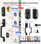 Veise VE017-D Fingerprint Smart Front Door Lock Set, Matte Black