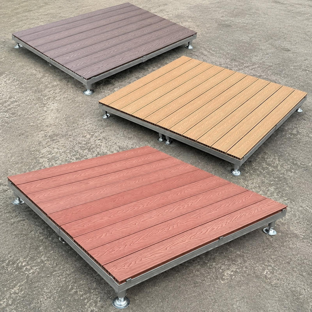 Floating Deck Kit, Raised Deck Platform Decking Waterproof Composite Tile