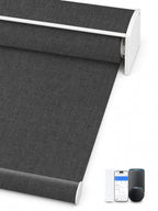 SmartWings Motorized Smart Roller Shades, 100% Blackout Essential Grey
