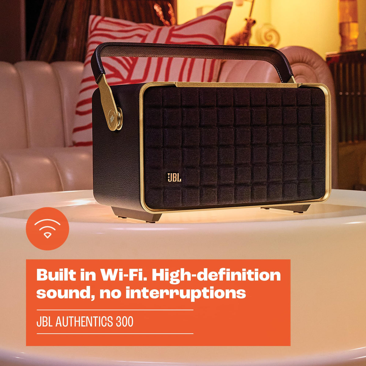 JBL Authentics 300 Portable Smart Speaker with Voice Control - Black