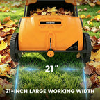 21 Inch Walk-Behind Lawn Sweeper, Push Yard Sweeper with 3.5 Bushel Collection Bag, Manual Leaf & Grass Collector for Lawn, Yard and Garden