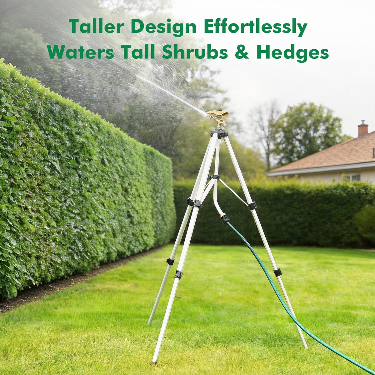 RESTMO Tripod Sprinkler 2 Pack 48” Full Metal Impact Sprinklers for Yard