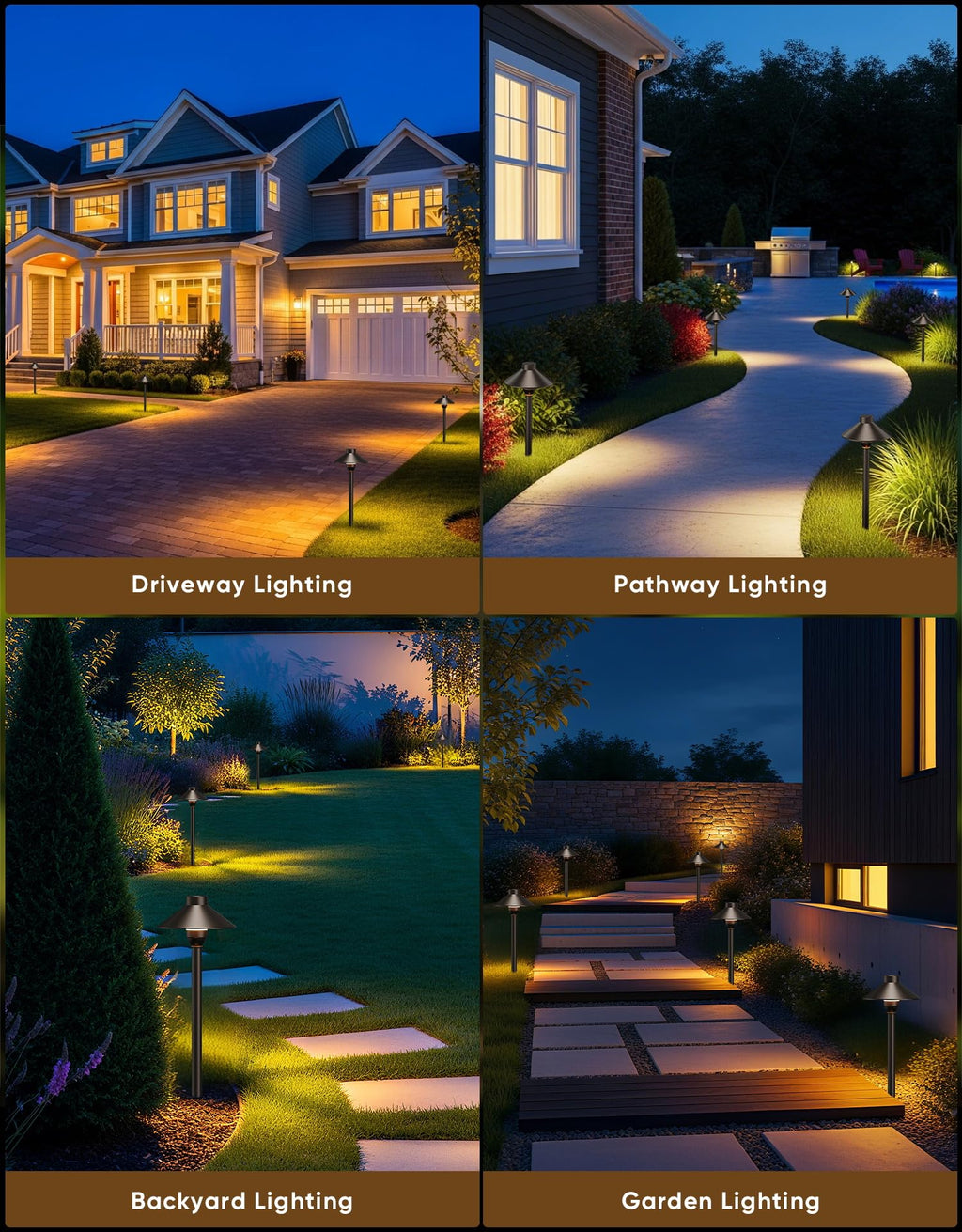 Low Voltage Landscape Lighting 12-Pack, Aluminum 12V Pathway Lights with G4 Bulbs, Waterproof Oil Rubbed Bronze Color Wired Path Lights with Connectors for Walkway Yard Garden