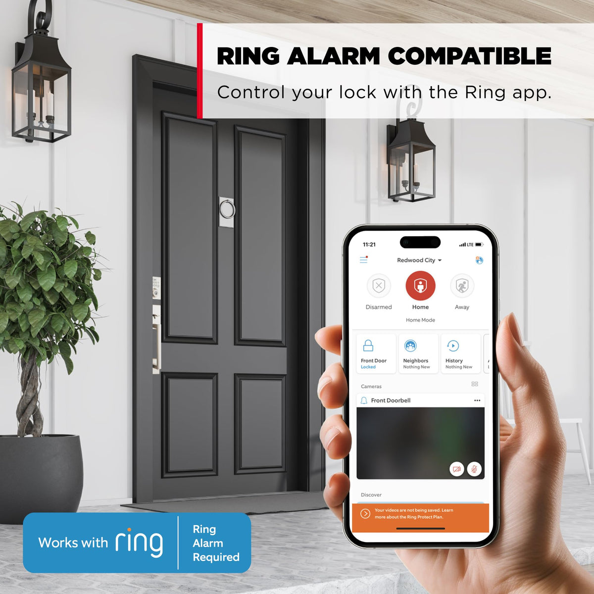 Kwikset HomeConnect 620 Z-Wave Long Range Enabled Keypad Smart Lock Convenient Keyless Entry, Customizable User Codes, Ring Alarm Compatible, Hub Required, Sold Separately Satin Nickel Contemporary