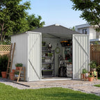 Devoko 10x8 FT Outdoor Storage Shed, Brown