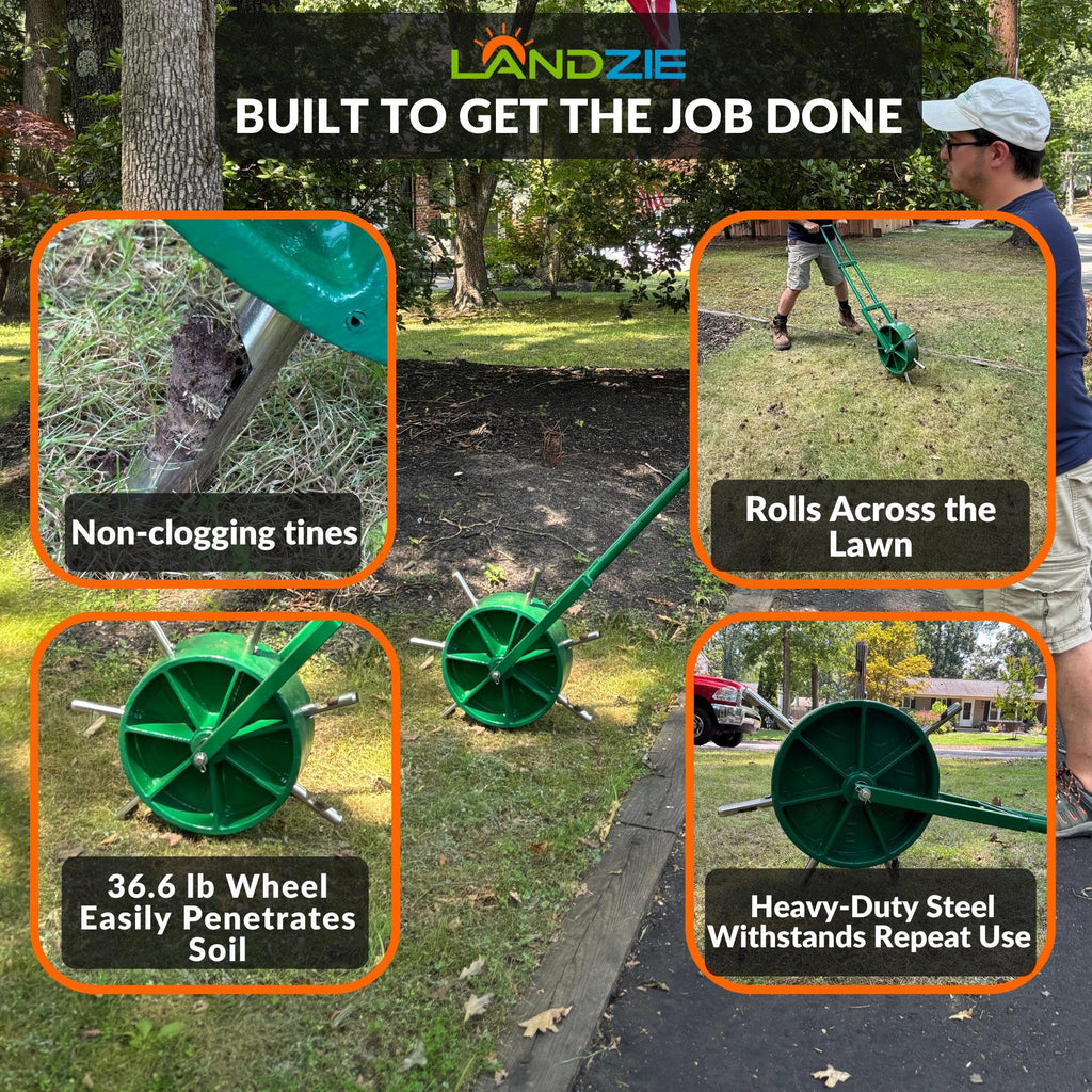Rolling Lawn Aerator, Manual Core Plug Aerator
