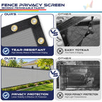Windscreen4less Fence Privacy Screen 9' x 17' Heavy Duty Windscreen Fencing Mesh Fabric Cover for Patio Garden Backyard Lawn Carport Pool Fence, Light Gray