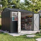 MNLR 12x18 FT Large Metal Outdoor Storage Shed with 2 Windows