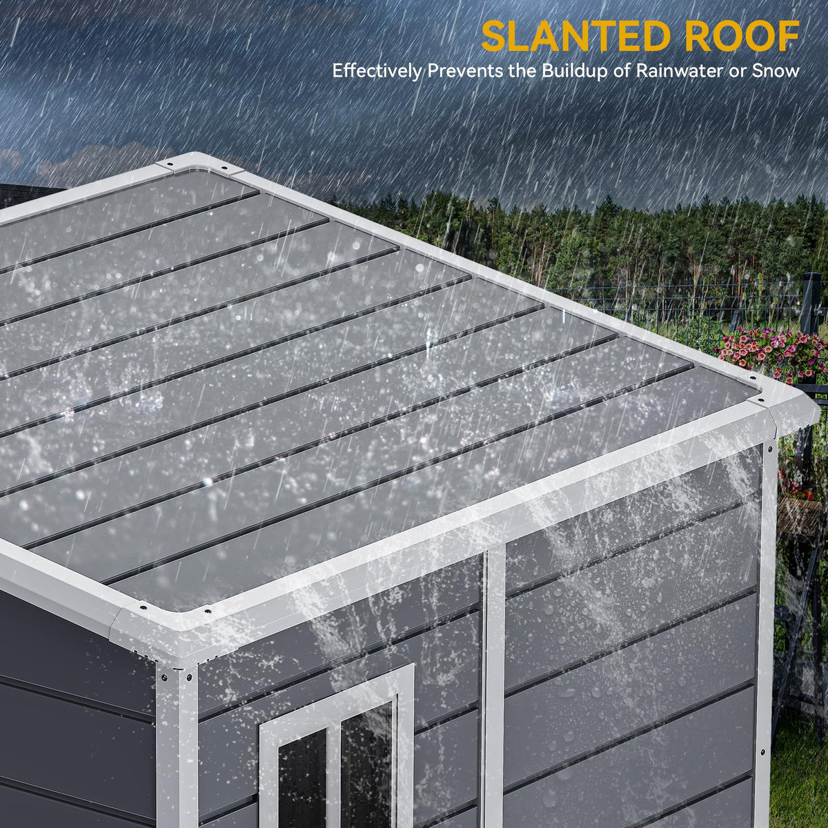 DWVO 5x4FT Resin Outdoor Storage Shed with Floor, Garden Tool Shed