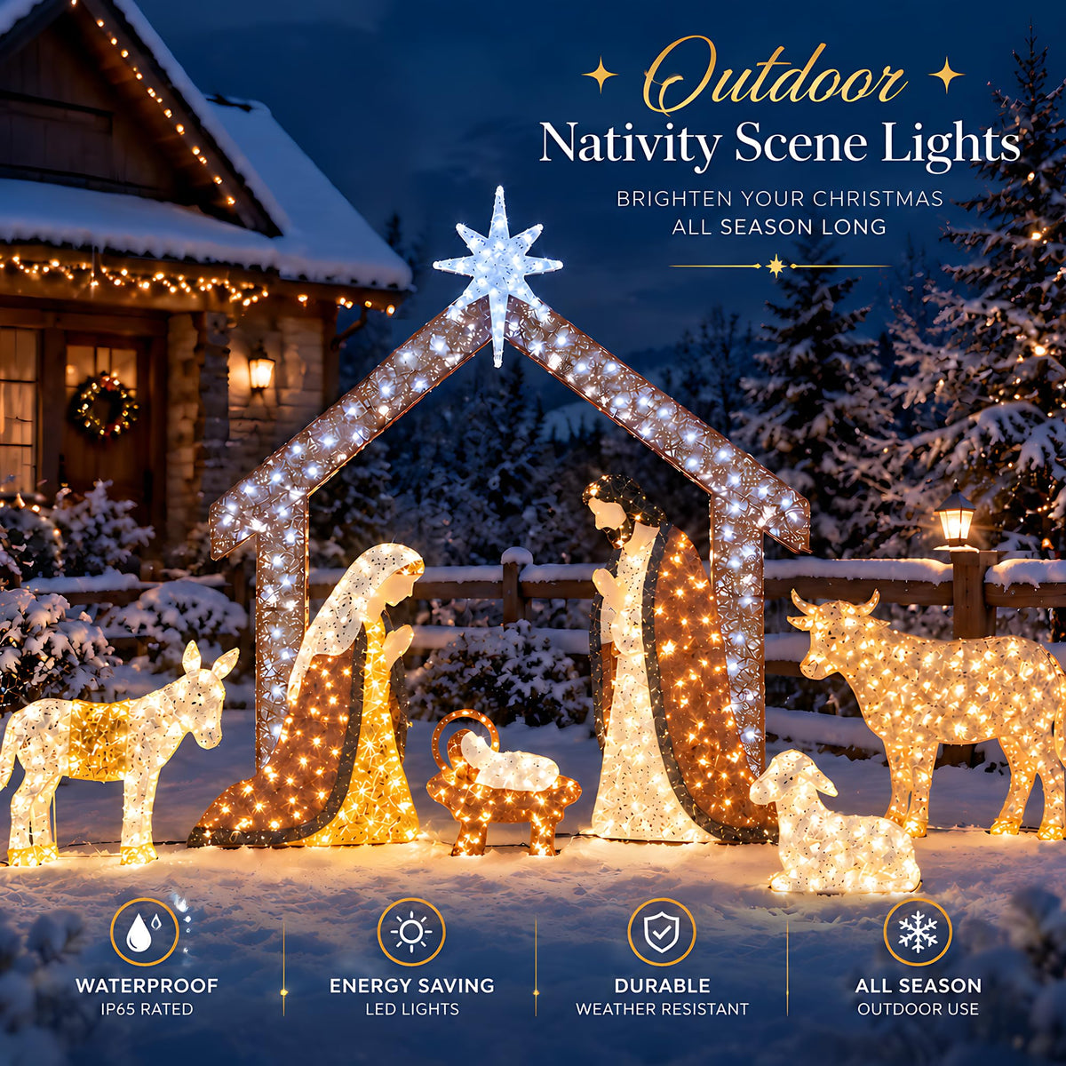 Lighted Nativity Scene Outdoor 6 FT Christmas Decorations Yard