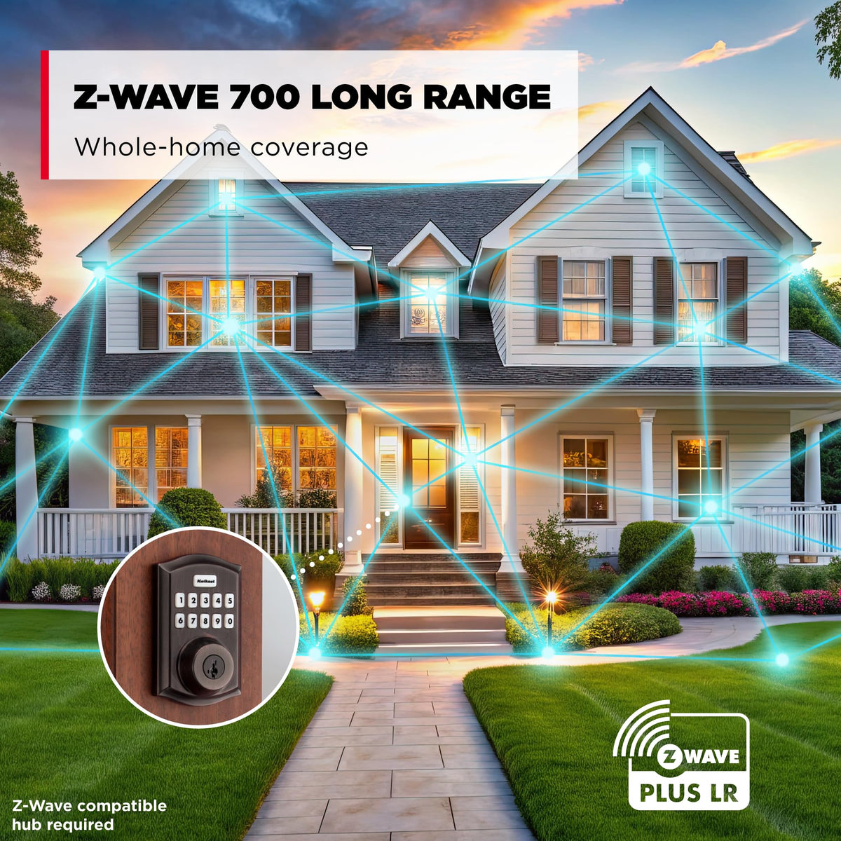 Kwikset HomeConnect 620 Z-Wave Long Range Enabled Keypad Smart Lock Convenient Keyless Entry, Customizable User Codes, Ring Alarm Compatible, Hub Required, Sold Separately Venetian Bronze Traditional