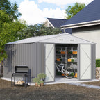 Patiowell 3x3 FT Outdoor Storage Shed, Metal Sheds, Black