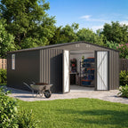 MNLR 12x18 FT Large Metal Outdoor Storage Shed with 2 Windows