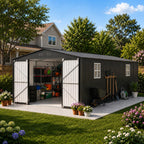 MNLR 12x18 FT Large Metal Outdoor Storage Shed with 2 Windows