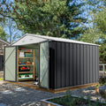 Devoko 10x8 FT Outdoor Storage Shed, Brown