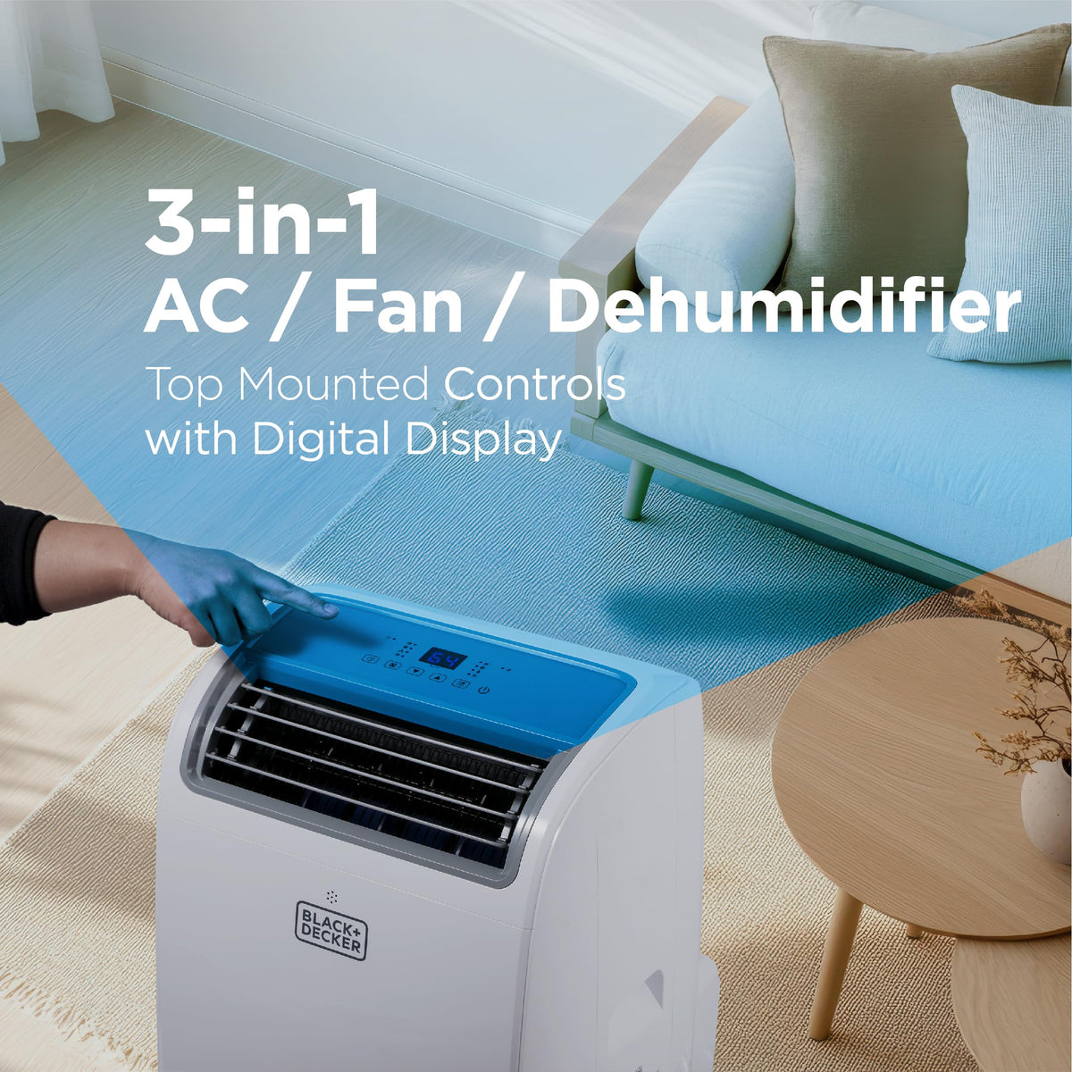 BLACK+DECKER Smart Portable Air Conditioner, 14,000 BTU, BPACT14WT, White