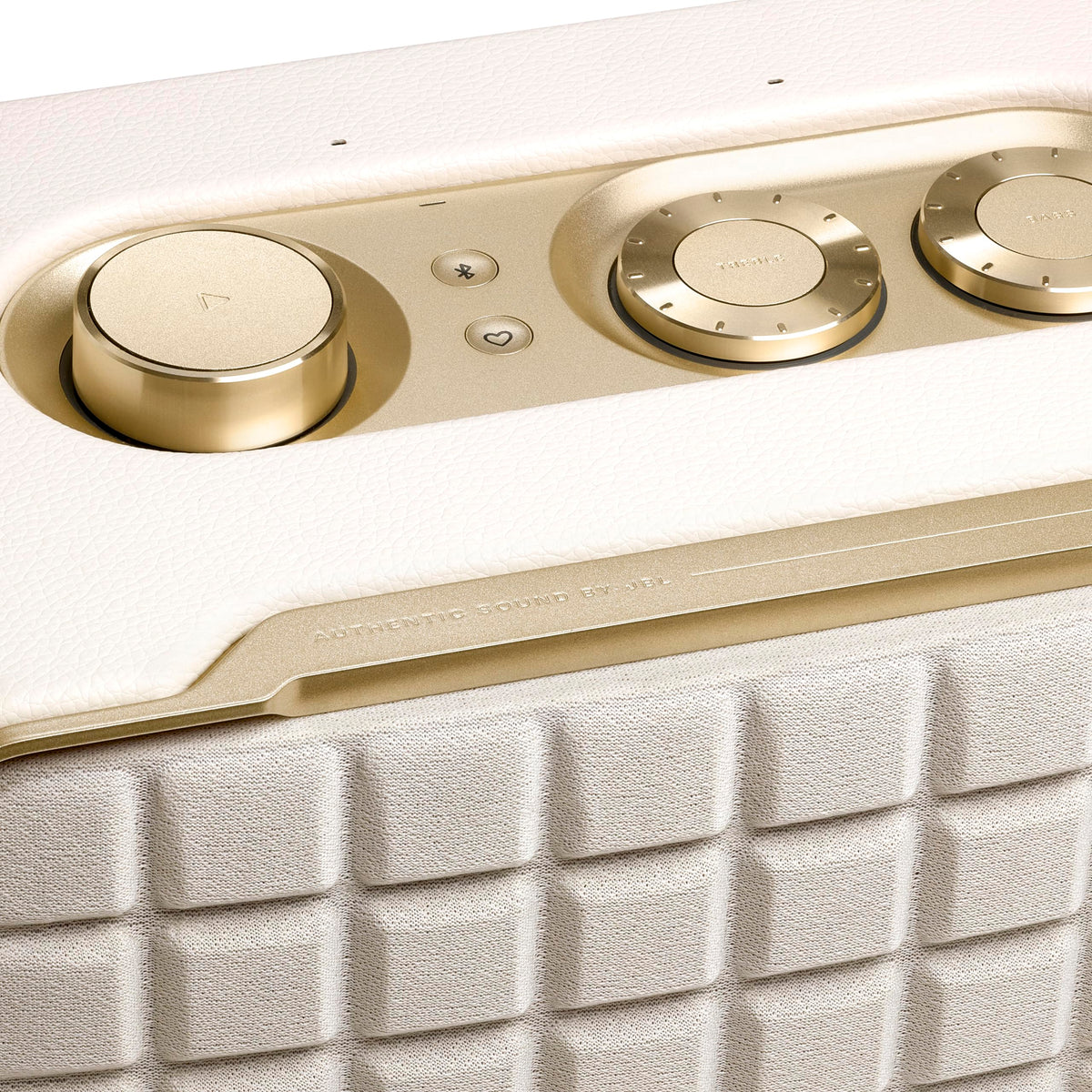 JBL Authentics 200 - Retro Style Smart Home Speaker with Built in Wi-Fi, Bluetooth and Voice Assistants, Alexa and Google Assistant, Multi-Room Playback, Automatic self Tuning (White/Gold)