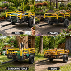 YELLOW JACKET ATV UTV Trailer 1500lbs Tow Behind Dump Cart