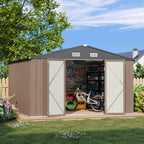 Patiowell 3x3 FT Outdoor Storage Shed, Metal Sheds, Black