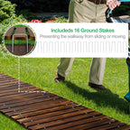 24' Wooden Garden Pathway,Outdoor Roll Out Walkway,Patio Footpath