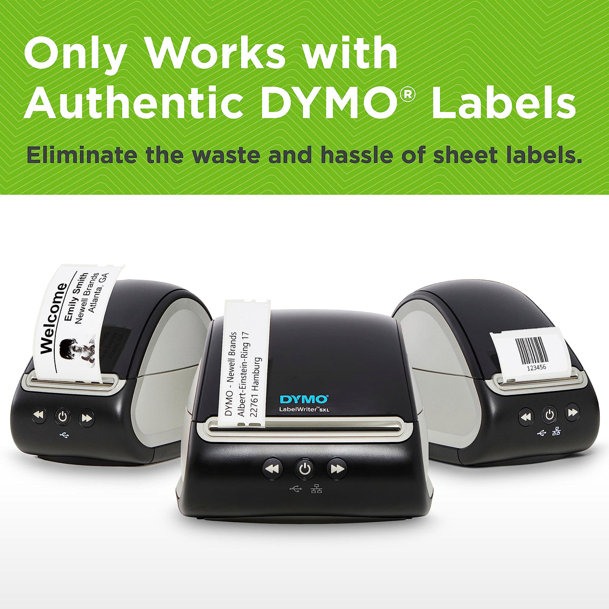 DYMO LabelWriter 550 Turbo Label Printer, High-Speed Direct Thermal Printing, Automatic Label Recognition, Prints Variety of Label Types Through USB or LAN Network Connectivity - Fast, Efficient