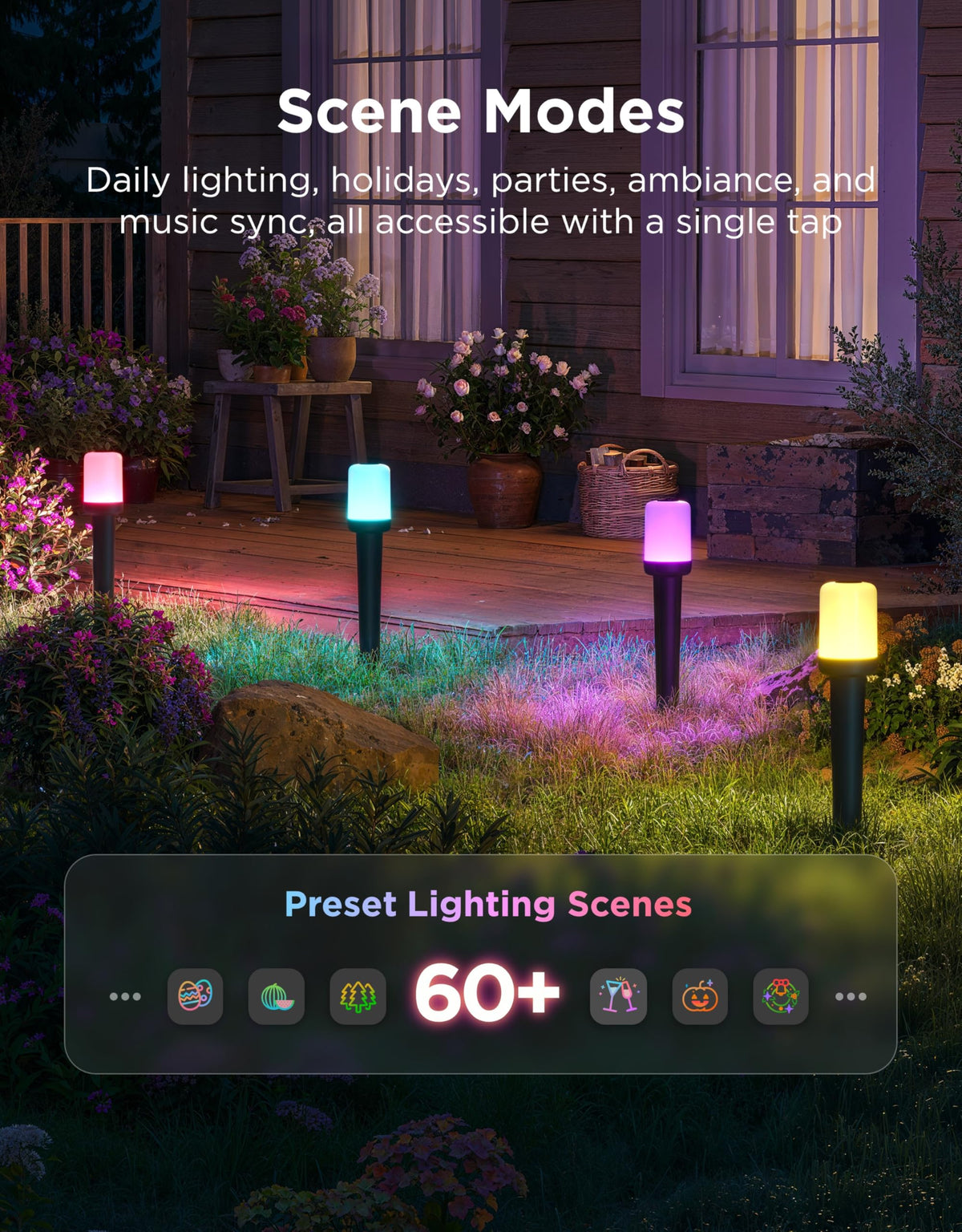 Govee Outdoor Cylinder Pathway Lights, 8 Pack, 425 Lumens, IP67 Waterproof