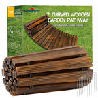 24' Wooden Garden Pathway,Outdoor Roll Out Walkway,Patio Footpath