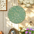 Sungmor Decorative Cast Iron Lotus Stepping Stones,Set of 3 & Green Finish