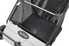Dapper Supply 26-Inch Push Lawn Sweeper, Grass, Lawn and Leaf Cleanup Collector with Large 7 cu. ft. Hopper Bag, and Dual Spinning Brushes, Grey