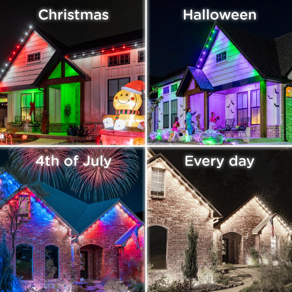 Enbrighten Eternity Permanent Outdoor Lights, 100ft, 72 Lights