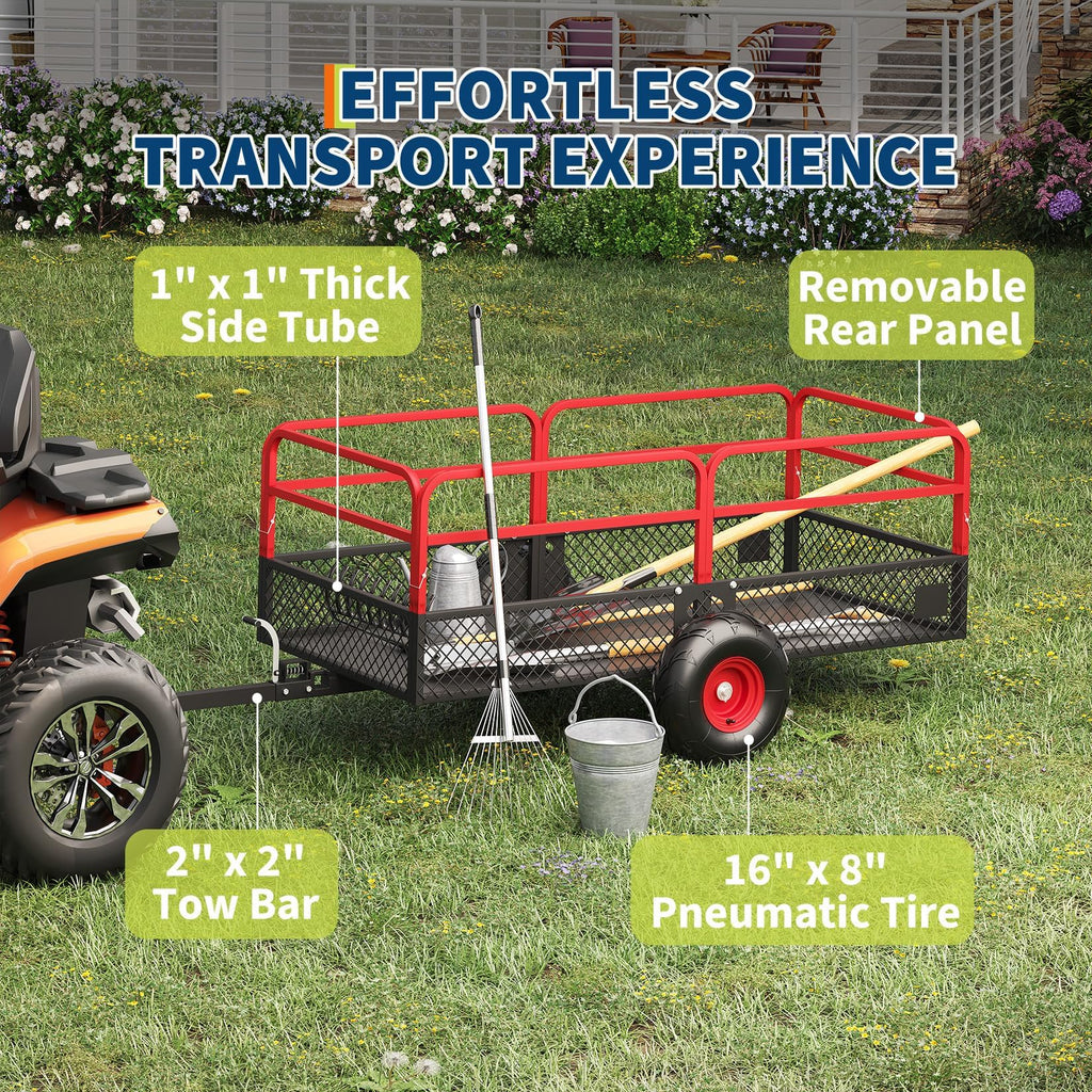 Garvee Tow Behind Dump Trailer for ATV UTV 1500 lbs 20 Cubic Feet
