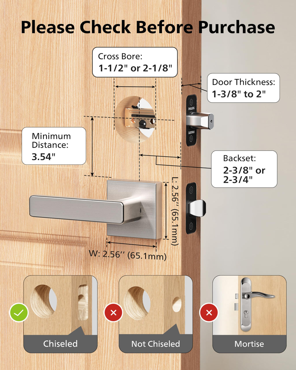 Philips WiFi Keypad Door Lock with Handle, App Control Smart Deadbolt Lock