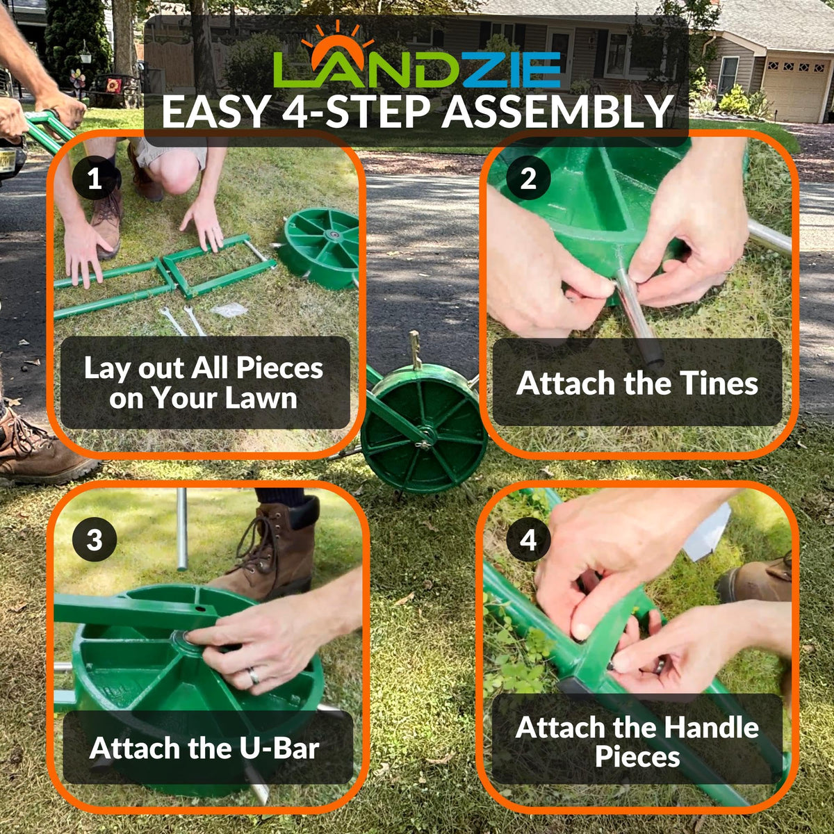 Rolling Lawn Aerator, Manual Core Plug Aerator